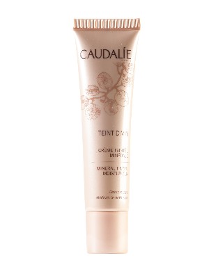 Crema coloreada  teint divin  pieles oscuras caudalie