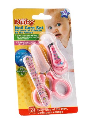 Nuby kit manicura tijera, cortauñas y 4 limas