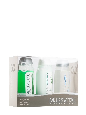 Gel aloe vera, leche hidratante aloe vera y champú purificante 3x100 ml mussvital