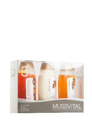 Gel, leche corporal y champú aceite de argán mussvital 3x100 ml