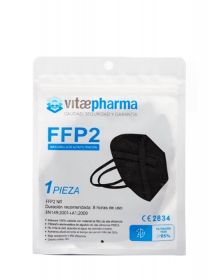 Vitaepharma mascarilla ffp2 negra 1 unidad