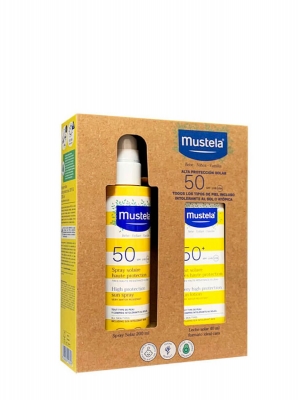 Mustela pack spray solar corporal + leche solar facial spf 50+