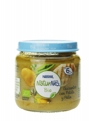 Nestlé naturnes bio potito con guisantes, patatas y pollo 200 gr