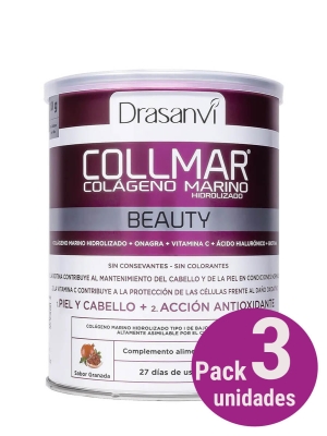 Pack 3 collmar beauty colágeno marino sabor granada