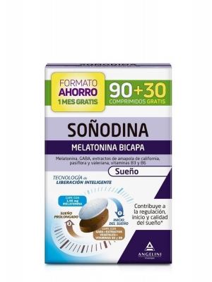 Angelini natura soñodina melatonina bicapa 90+30 comprimidos