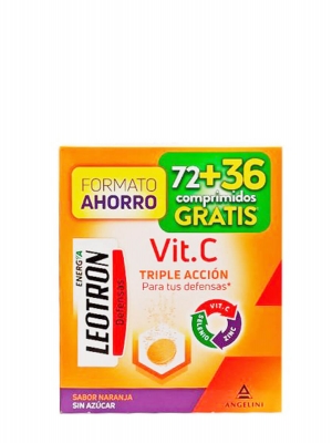 Leotron vitamina c sabor naranja 72+ 36 comprimidos efervescentes