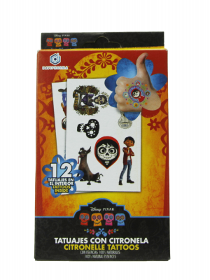 Tatuajes con citronela disney coco 12 unidades
