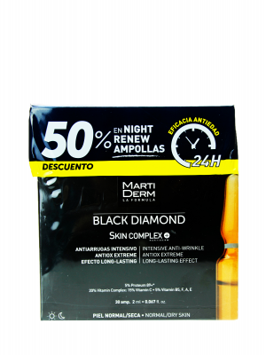 Pack martiderm ® black diamond skin complex 30 ampollas 2 ml +10 ampollas night renew