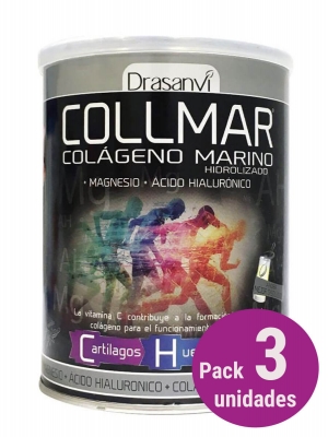 Pack 3 collmar colágeno marino + magnesio sabor vainilla