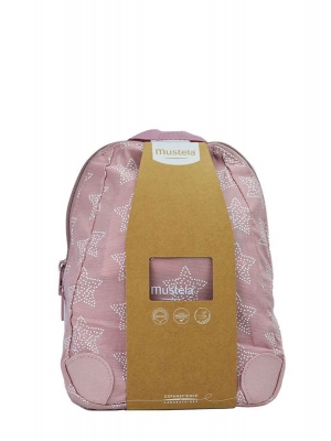 Mustela mochila rosa vuelta al cole