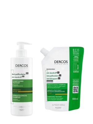 Vichy dercos champu anticaspa seca 390ml + ecorefill 500ml