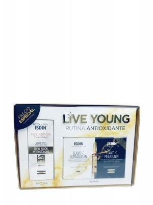 Isdin pack age repair + ampollas flavo-c ultraglican y flavo-c melatonin