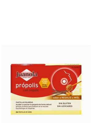 Juanola pastillas blandas propolis sabor regaliz y miel 48 gr
