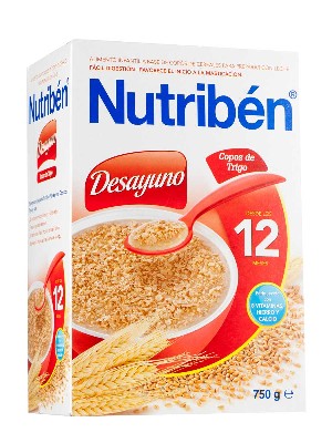 Nutriben desayuno copos trigo 750 gr