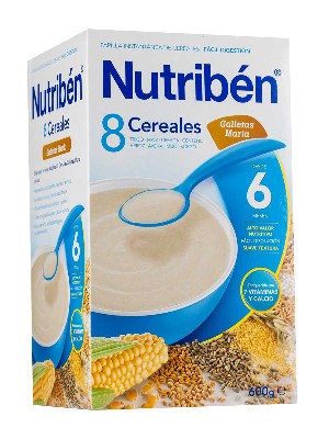 Nutriben papilla 8 cereales galleta maria 600gr