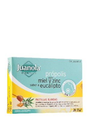 Juanola propolis miel y zinc sabor eucalipto 24 pastillas