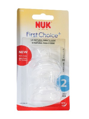 Nuk tetina silicona orificio medio ba t2 2 unidades