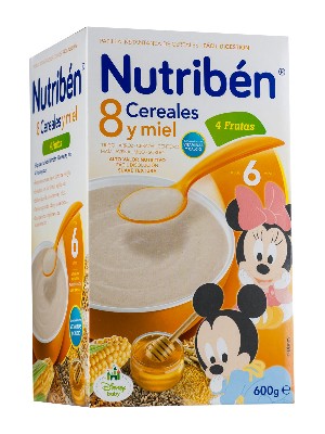 Nutriben 8 cereales y miel con 4 frutas  600gr