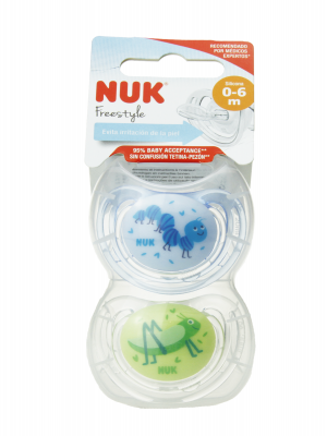 Nuk freestyle chupete silicona 0-6m 2 unidades