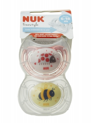 Nuk freestyle chupete silicona 6-18m  2 unidades