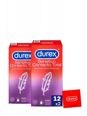 Durex preservativo sensitivo contacto total duplo 2x12 unidades