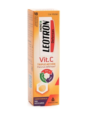 Leotron defensas vitamina c sabor naranja 18 comprimidos efervescentes