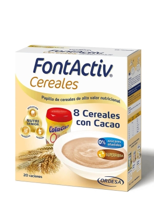 Fontactiv cereales 8 cereales + cacao papilla 2x300gr