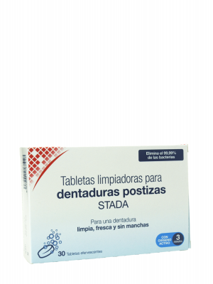 Stada tabletas limpiadoras dentadura 30 tabletas efervescentes