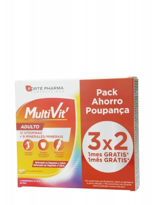 Forte pharma pack 3x2 multivit adultos 84 comprimidos