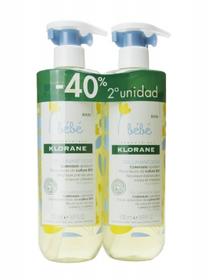 Klorane duplo gel limpiador bebé 2x500ml