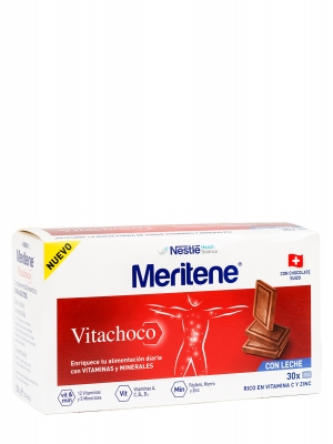 Meritene vitachoco, vitaminas y minerales 30 onzas sabor chocolate con leche