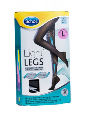 Scholl medias compresivas color negro 20 den talla l