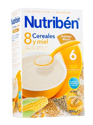 Nutriben 8 cereales y miel galletas maria 300 gr
