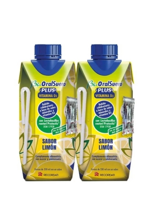 Bi-oralsuero plus vitamina d3 sabor limón 2x330ml