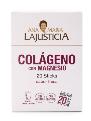 Ana maría la justicia colágeno con magnesio sabor fresa 20 sticks