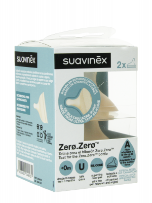 Suavinex zero zero tetina lactacia mixta silicona 2 unidades