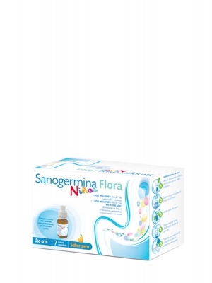 Sanogermina flora niños sabor pera 7 monodosis