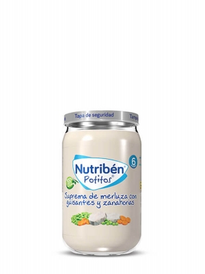 Nutriben potitos suprema merluza con guisantes y zanahoria  235gr