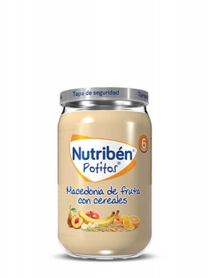 Nutriben potito macedonia de frutas con cereales 235gr