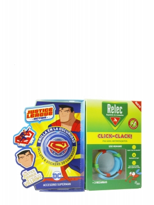 Relec pulsera antimosquitos + 6 stickers superman