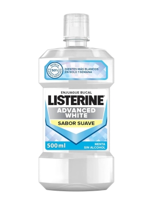 Listerine advanced white sabor menta suave 500ml