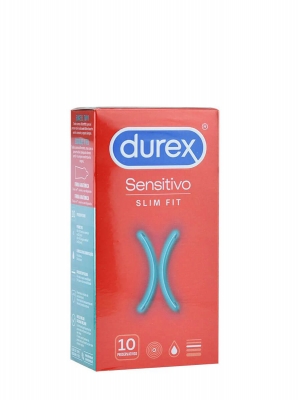 Durex sensitivo slim fit preservativos 10 unidades