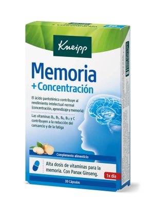 Kneipp memoria + concentración 30 cápsulas