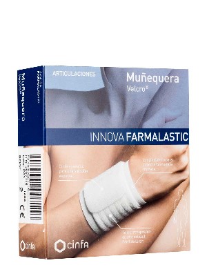 Innova muñequera  velcro beige talla pequeña-mediana