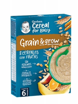 Nestlé gerber 8 cereales papilla de cereales con fruta 250 gr