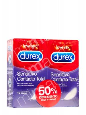 Durex preservativo sensitivo contacto total duplo 2x12 unidades