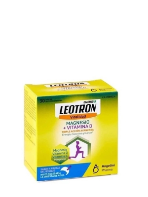 Leotron vitalidad magnesio + vitamina d sabor frutas del bosque 30 sticks