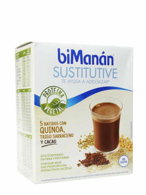 Bimanán sustitutive proteína vegetal batido cacao 5 sobres
