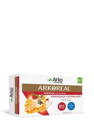 Arkopharma arkoreal jalea real + ginseng sin azúcares 20 ampollas