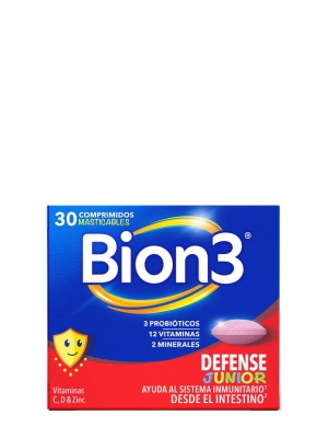 Bion 3 defense junior sabor frambuesa 30 comprimidos masticables